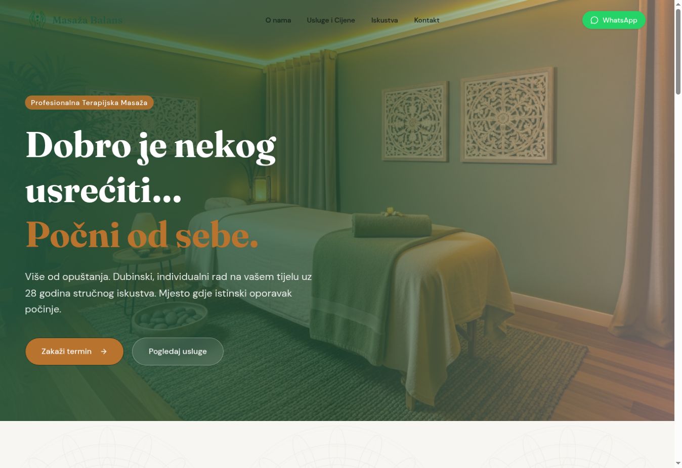 Masaža Balans primjer web stranice