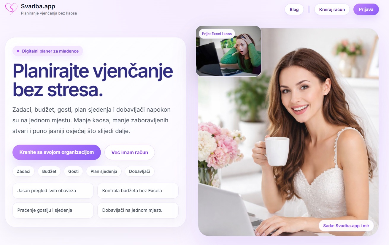 Svadba.app primjer aplikacije