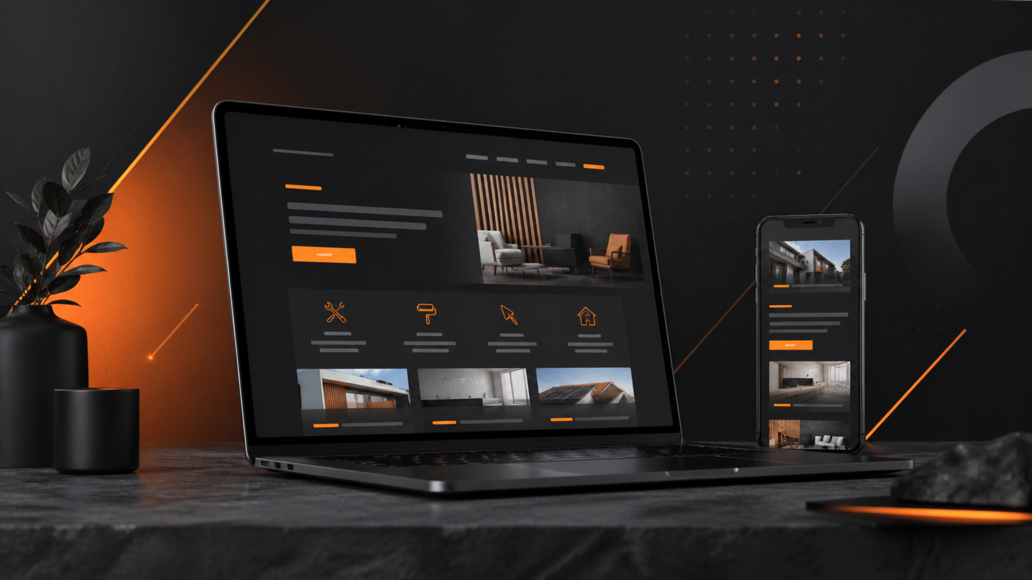 Moderna web stranica prikazana na laptopu i mobitelu