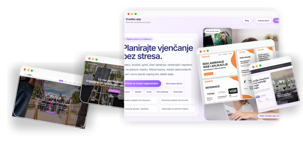 Primjer web stranica na više uređaja